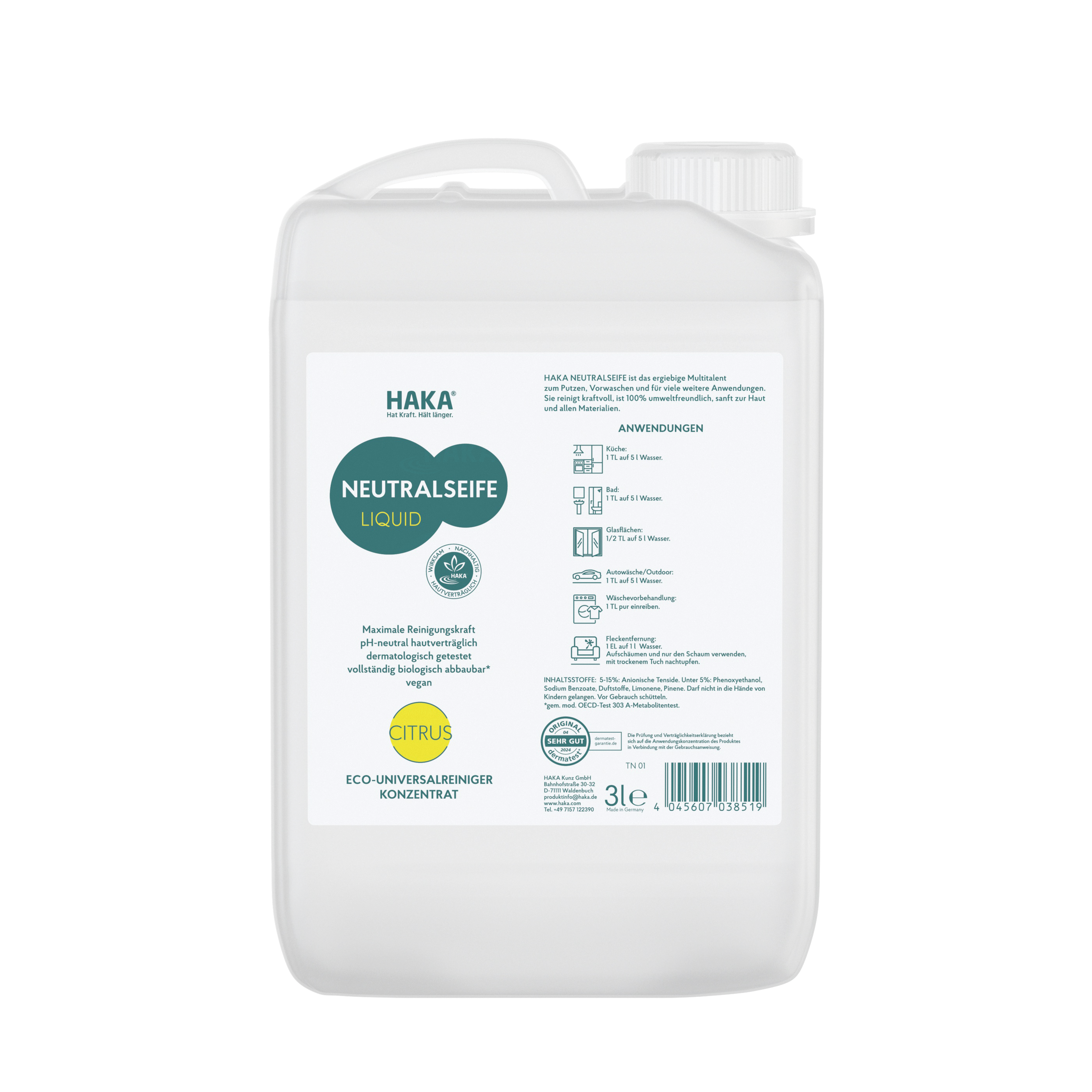 HAKA NEUTRALSEIFE mit frischem Citrusduft 3L Kanister
