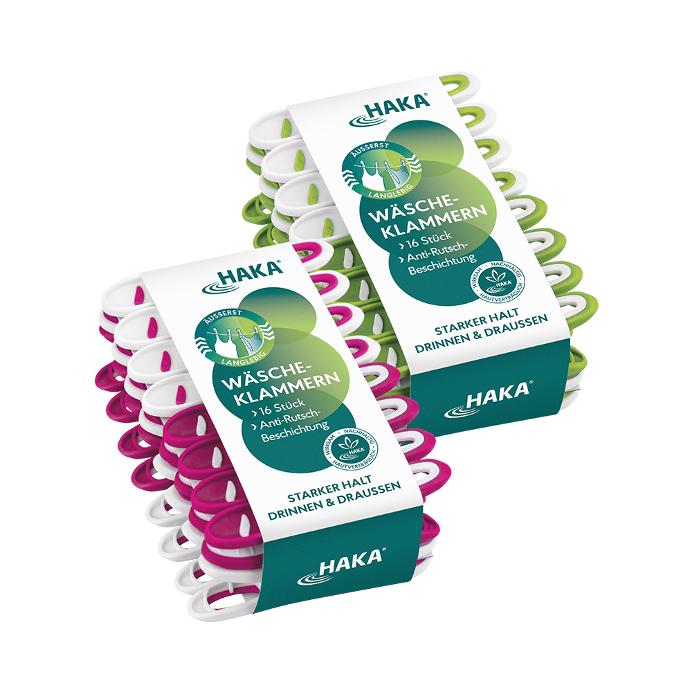 Stabile Wäscheklammern in pink und grün