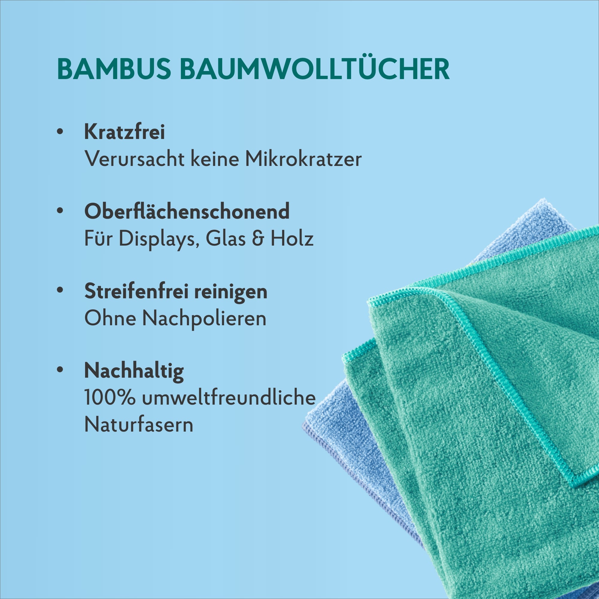 Bambus-Baumwoll Reinigungstuch, 2 Stk.