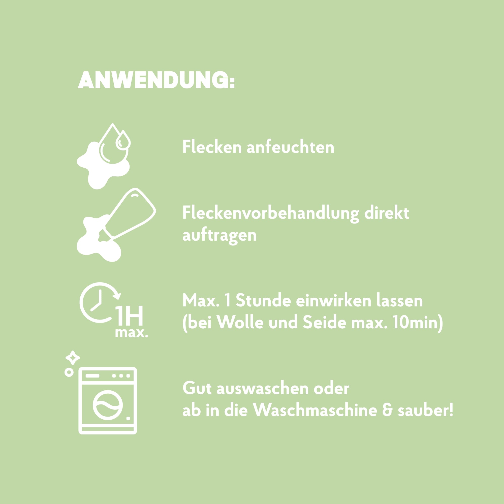 Anwendungshinweis zur Fleckenvorbehandlung