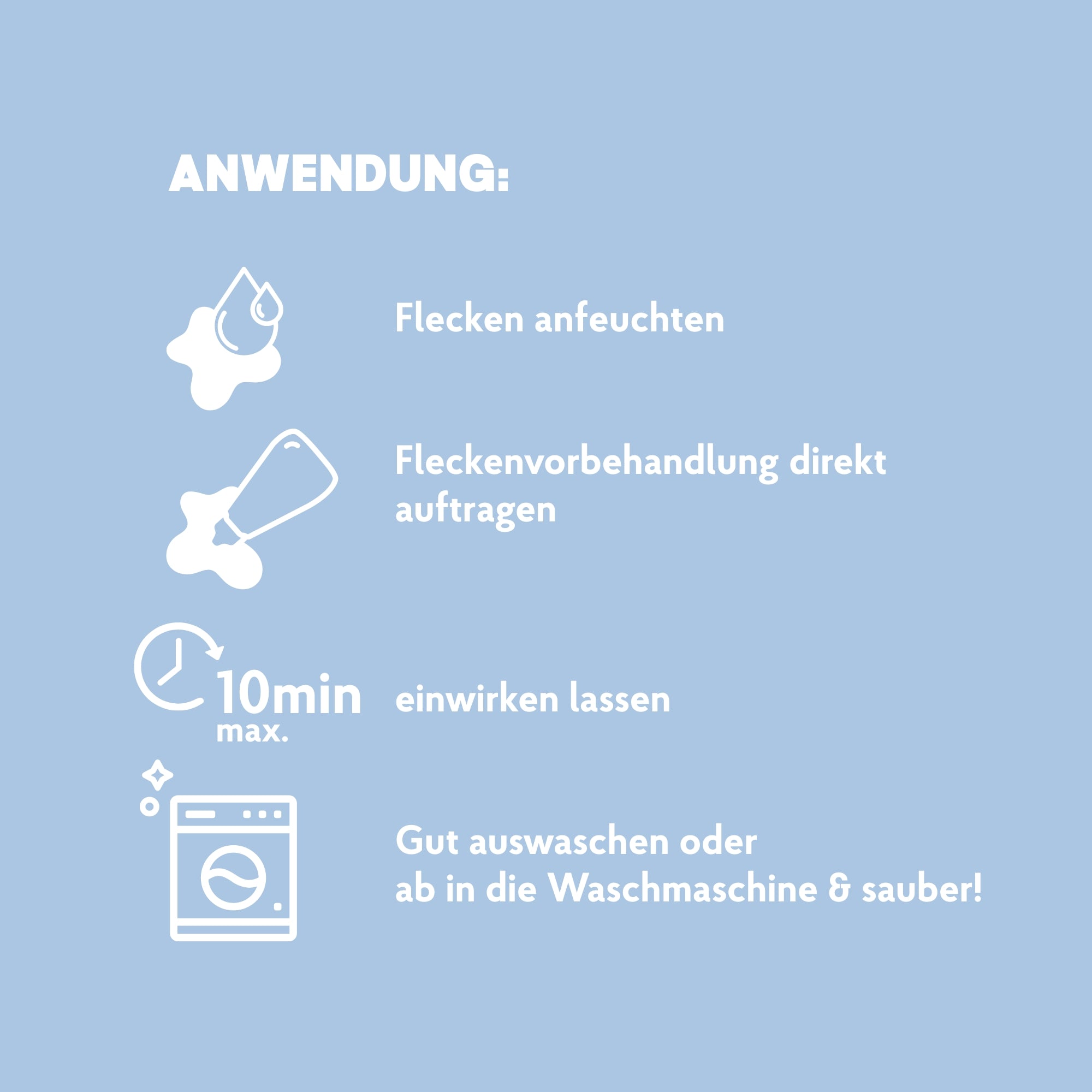 Anwendungshinweis zur Fleckenvorbehandlung