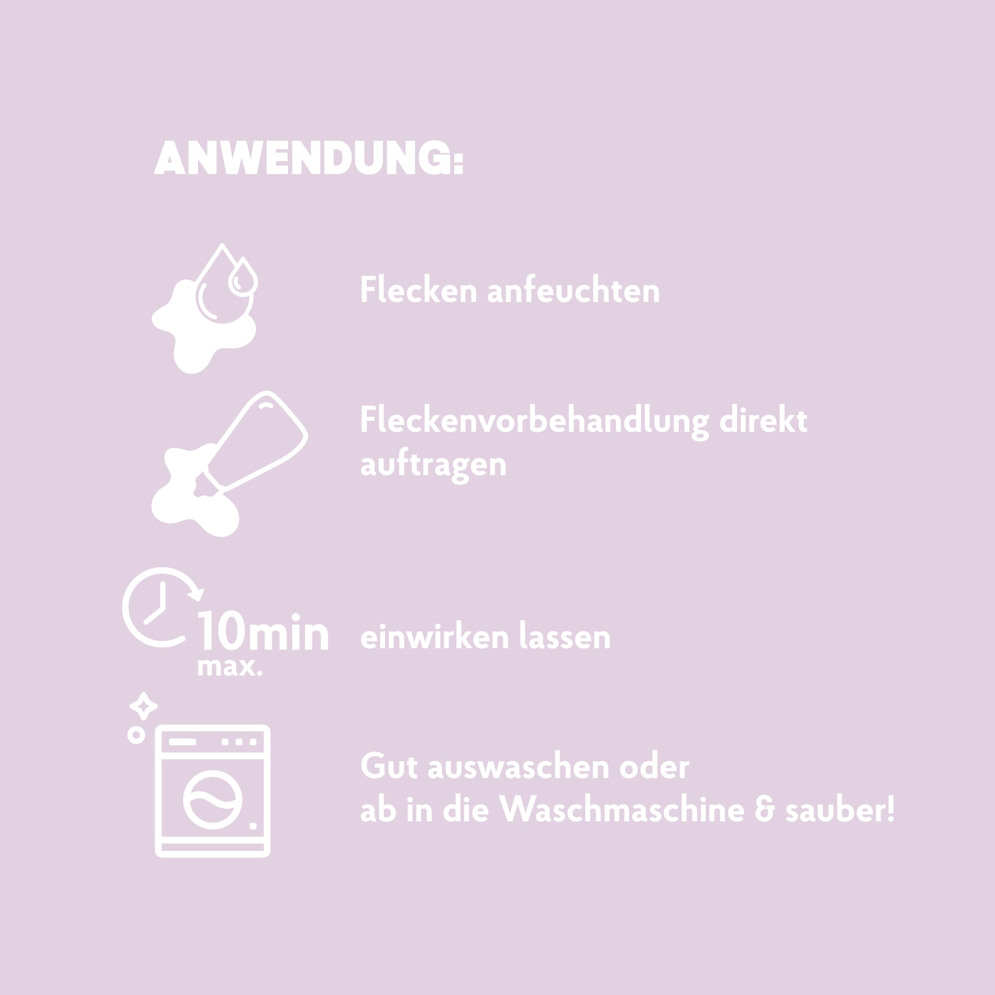 Anwendungsinfo zur Fleckenvorbehandlung