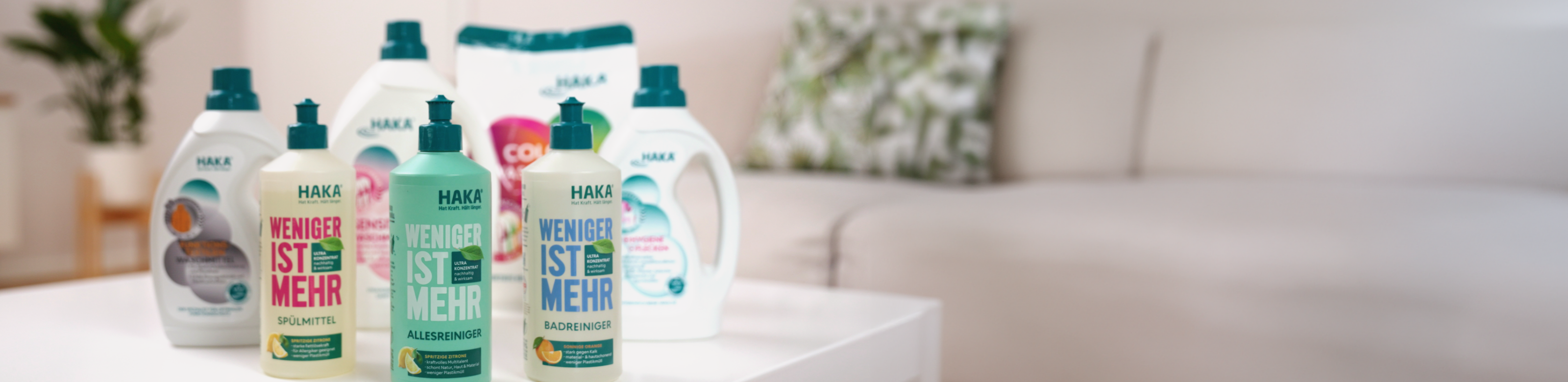Putzmittel Weniger ist Mehr Reiniger und HAKA Waschmittel