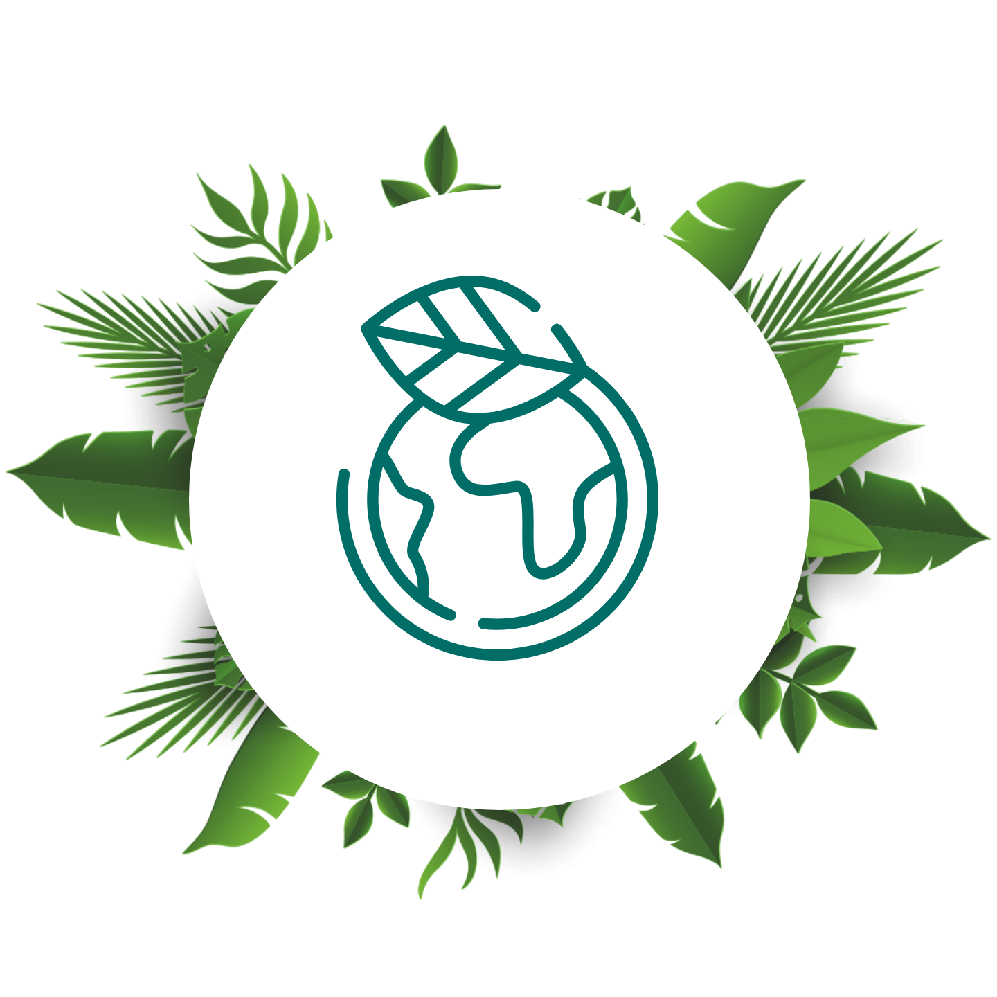 Weltkugel Icon mit Blatt