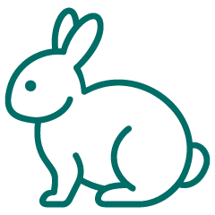 grafischer Hase als Symbol für tierversuchsfrei