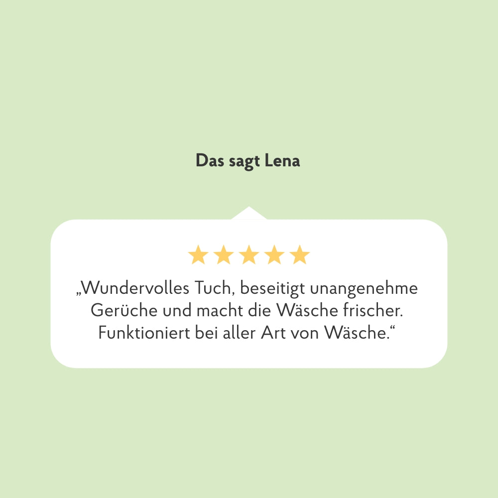 Kundenbewertung Silbertuch beseitigt Gerüche aus der Wäsche