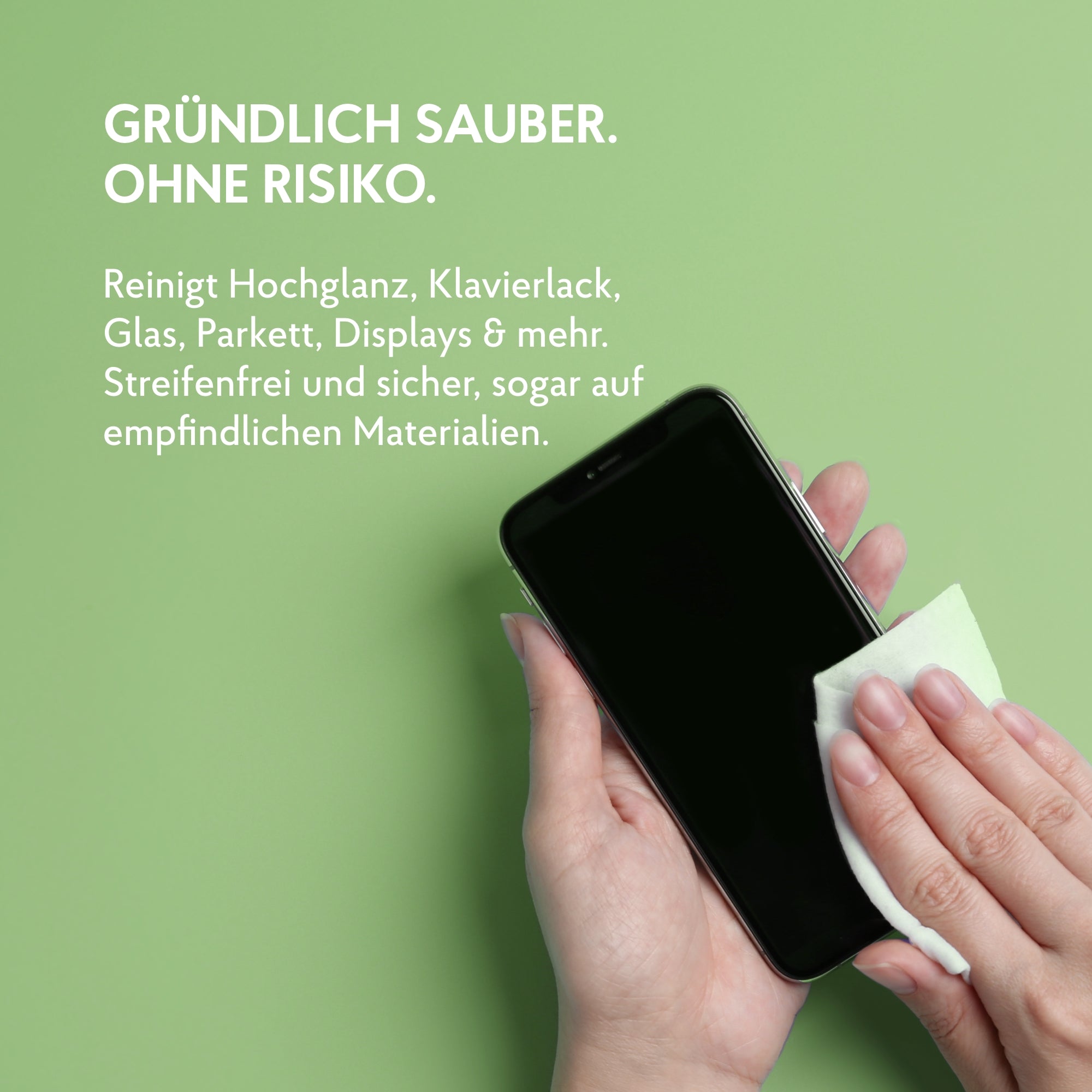 Handy Display Reinigung mit Putz-Elfe Spray