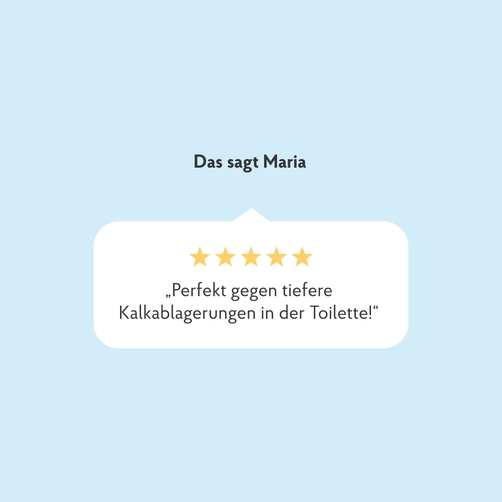 Kunden Erfahrung mit WC Tabs wirken gegen Kalkablagerungen in der Toilette
