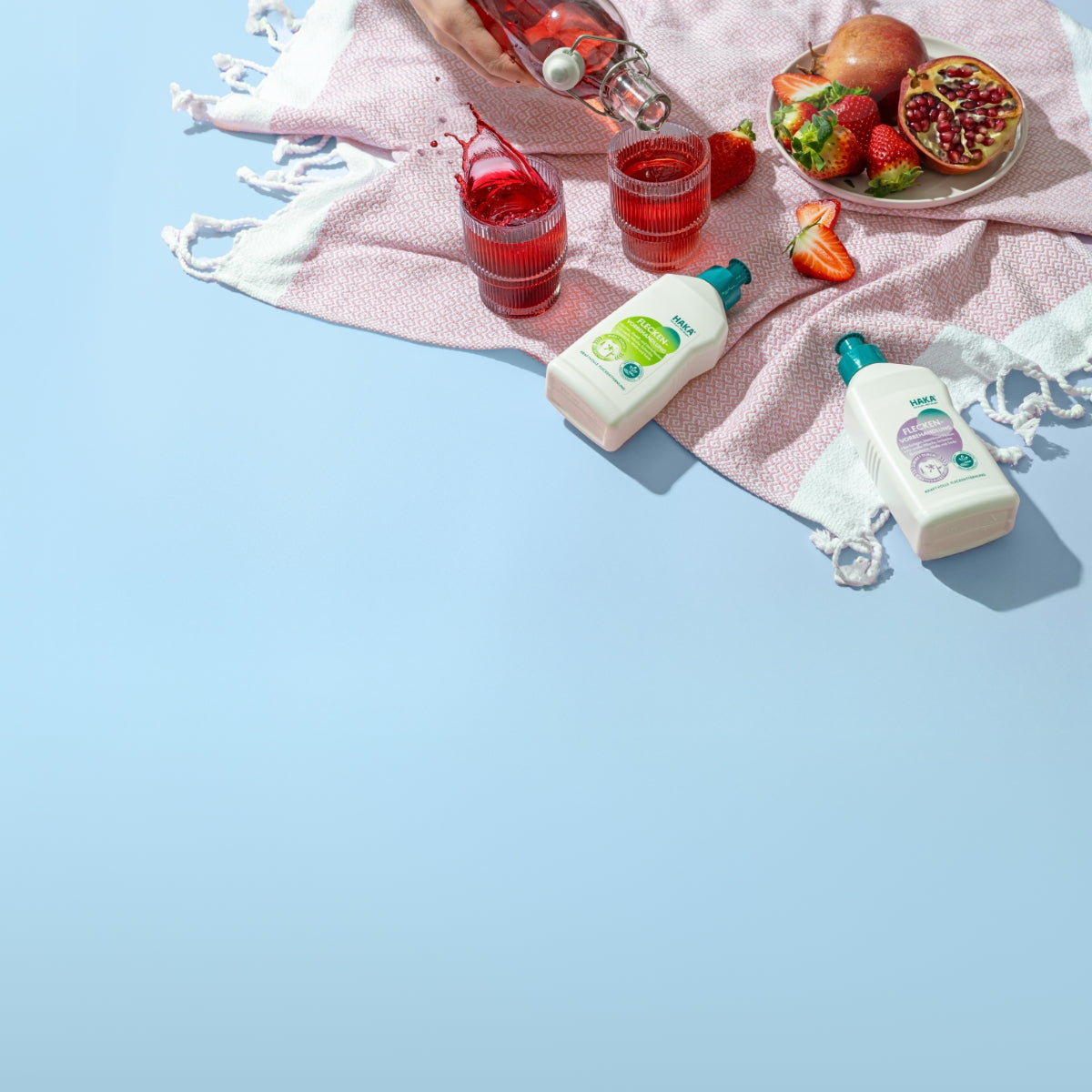 Fleckenentferner auf Picknickdecke