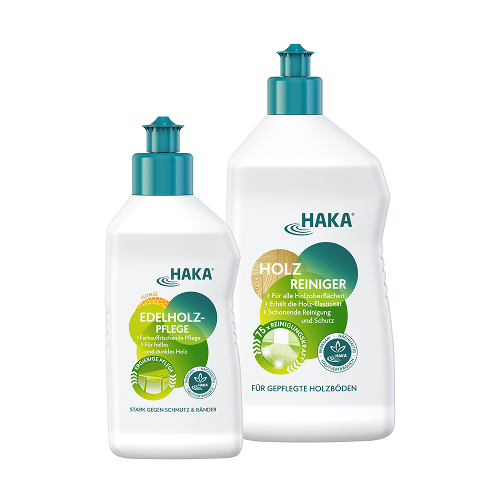 Holzreiniger-Set aus Edelholz-Pflege und Holzreiniger