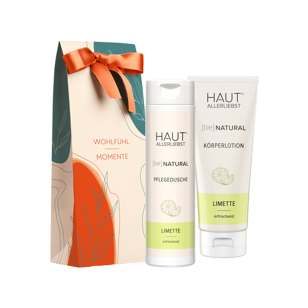 Geschenkset Pflegedusche Limette und Körperlotion Limette mit Geschenkverpackung