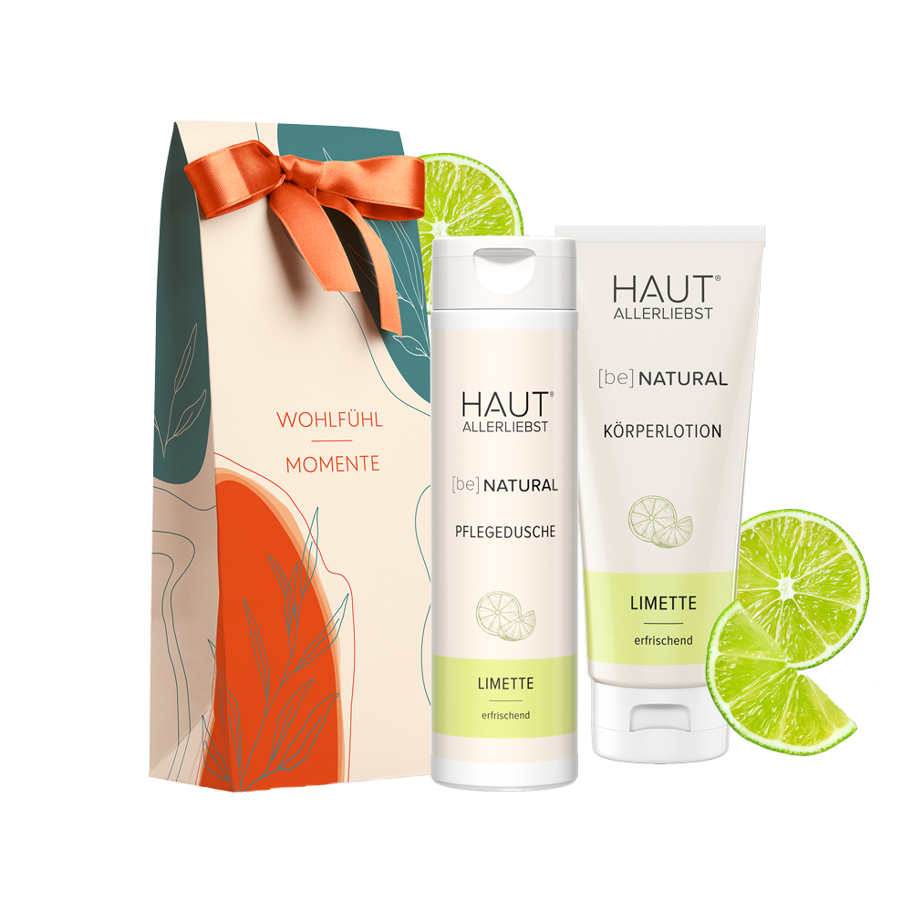 Geschenkset Pflegedusche Limette und Körperlotion Limette mit Geschenkverpackung