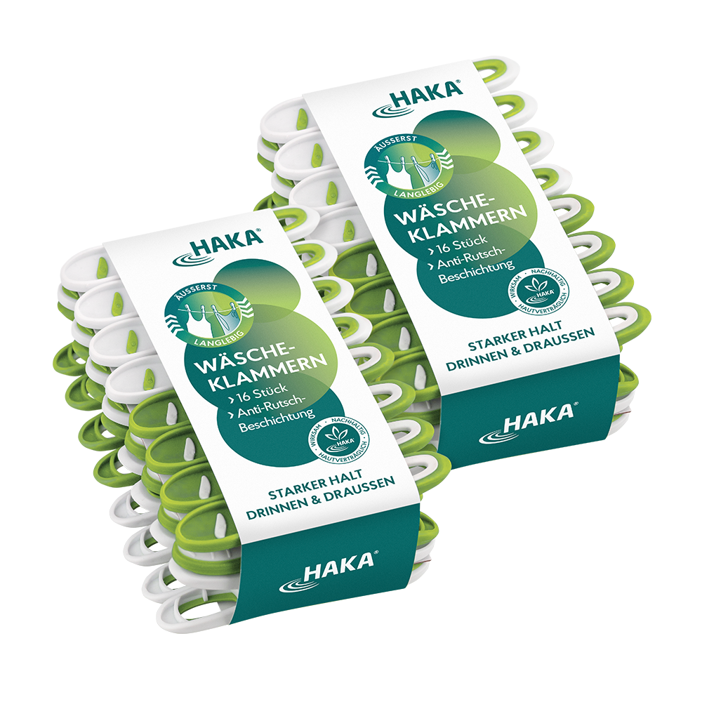 Wäscheklammern hellgrün-weiß, 32 Stk.