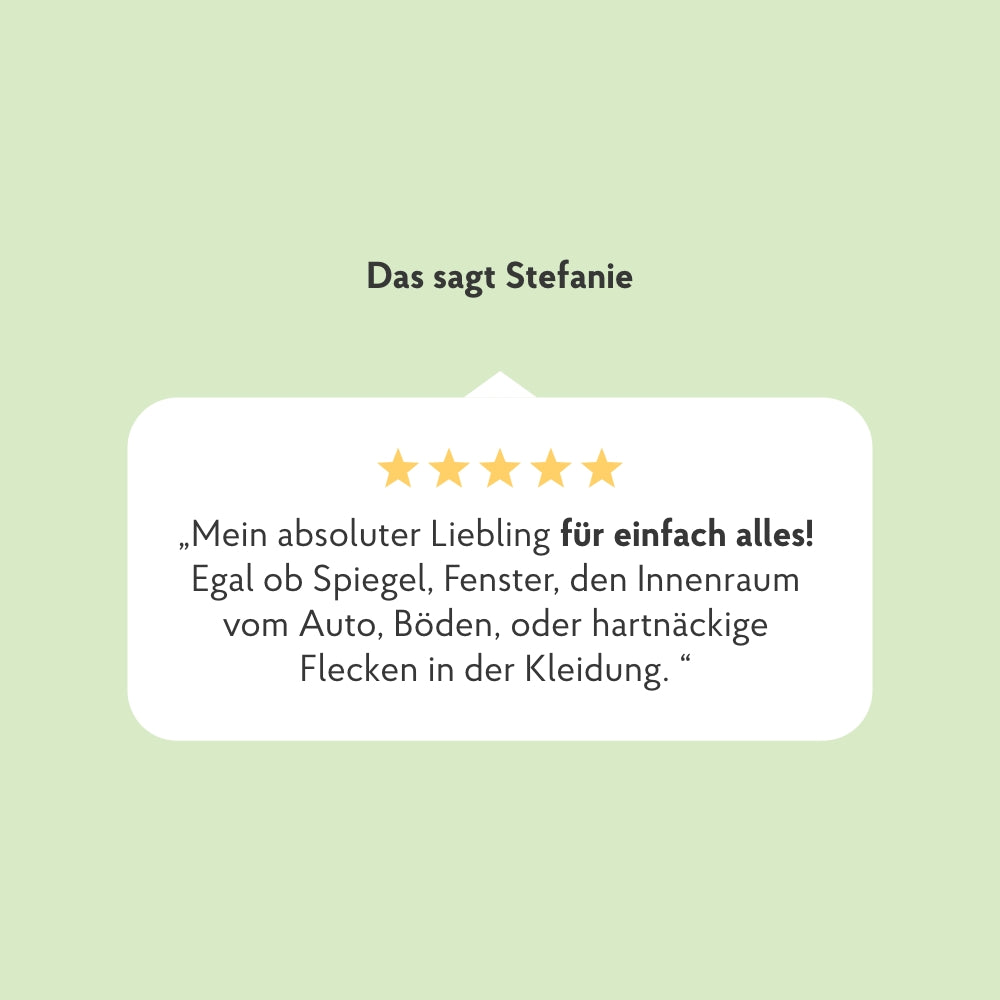 Positive Kunden Erfahrung mit dem Allesreiniger, der einfach für alles genutzt wird