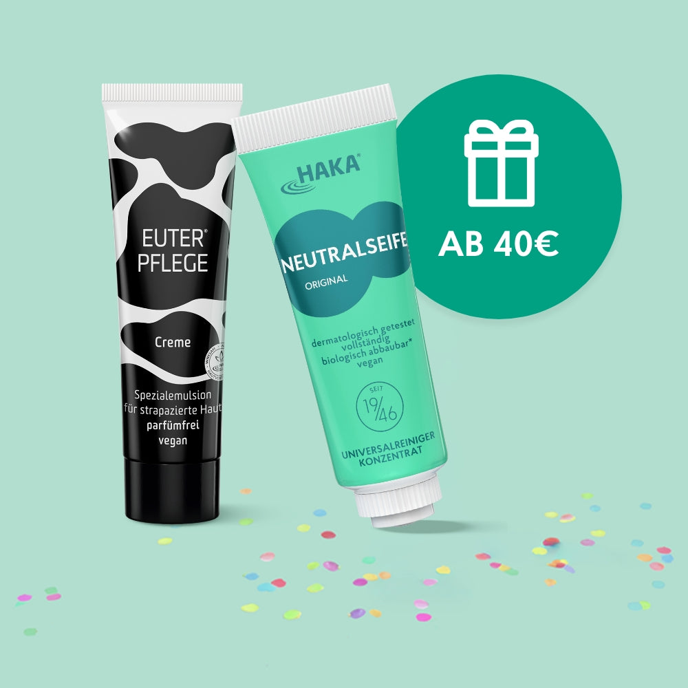 Geschenk Neutralseife und Euterpflege Probe ab 40 €