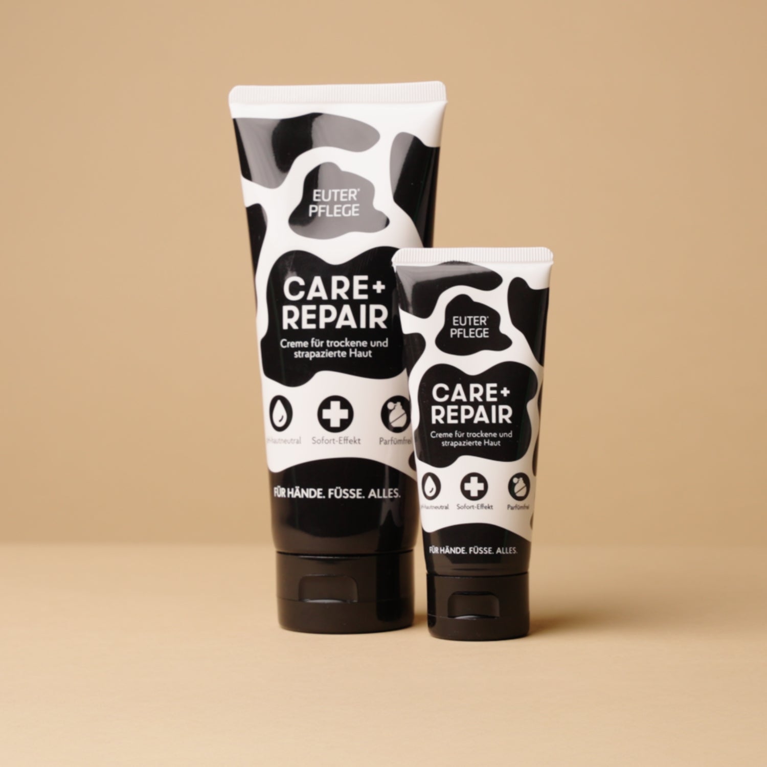 Euterpflege Care + Repair Creme 60ml und 100ml nebeneinander